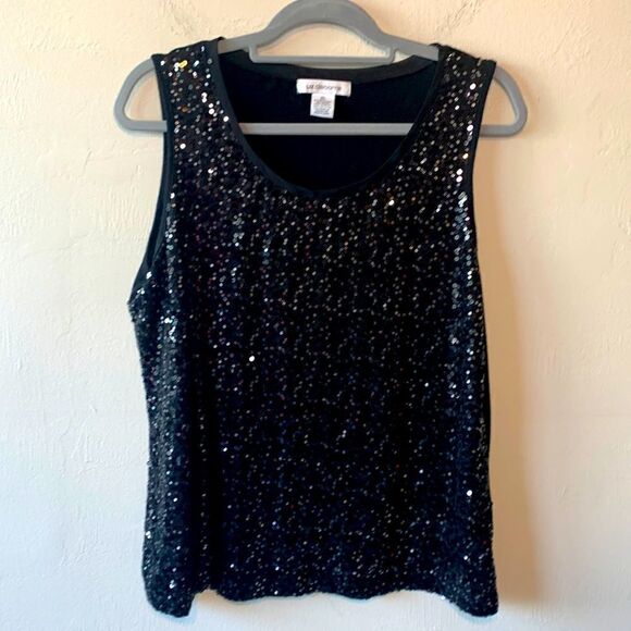 Liz Claiborne black glitter tank size XL - Picture 1 of 7